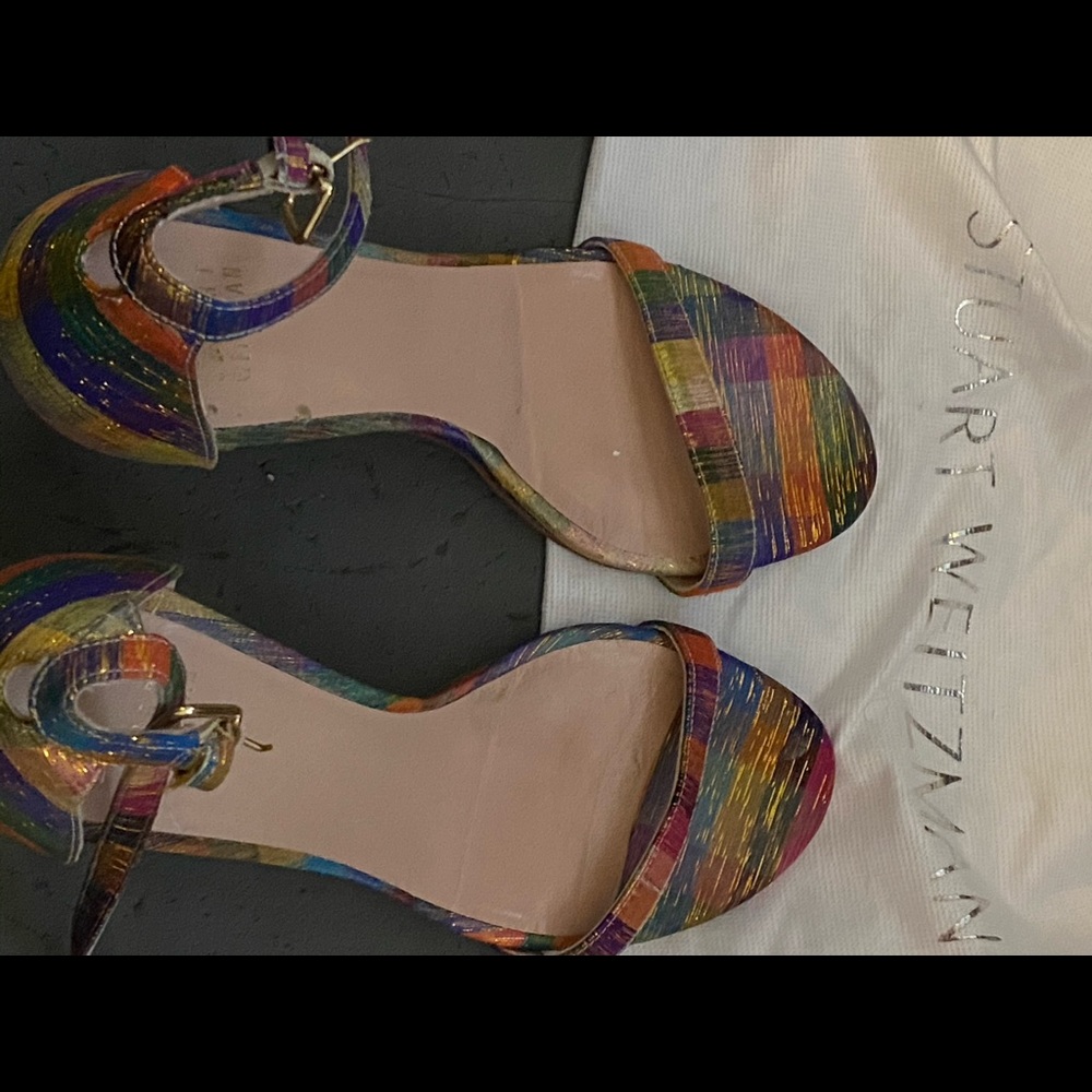 Multi-colored stiletto sandals